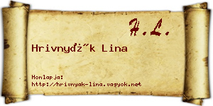 Hrivnyák Lina névjegykártya
